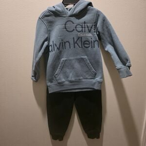Calvin Klein Kids Blue and Black Jogger Set